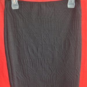 Ambiance Black Textured Pencil Skirt